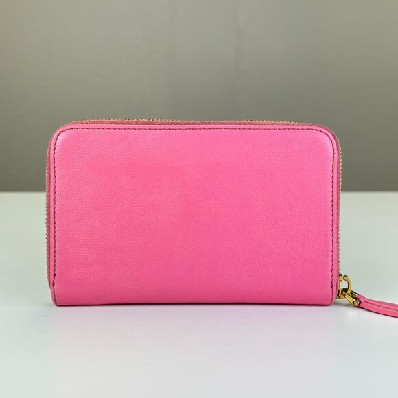 Prada Pink Saffiano Leather Small Wallet - Picture 2 of 9